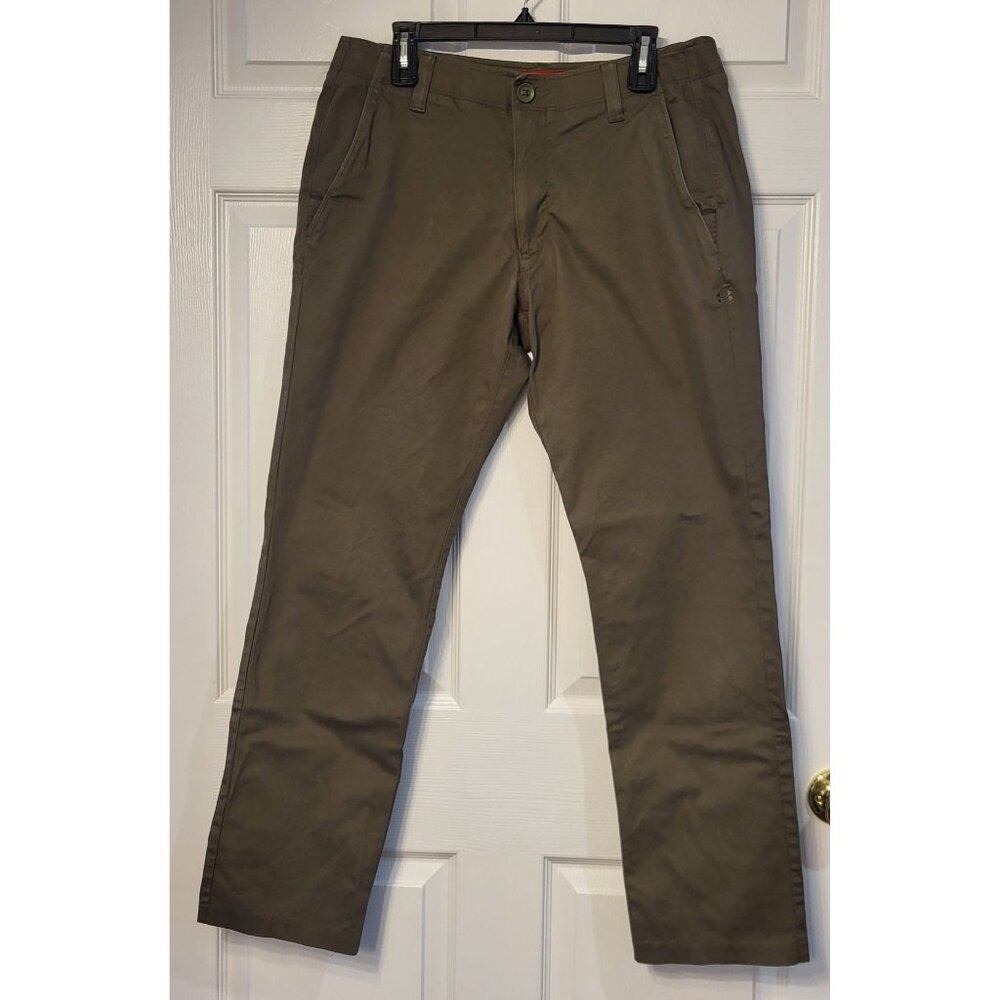 Under Armour Pants Green Taper Stretch Loose Fit 36x32 Casual Hiking Outdoor